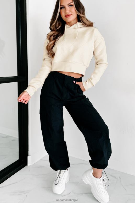 zwart celia nylon cargobroek NanaMacs HPTT3101