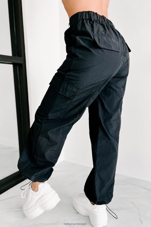 zwart celia nylon cargobroek NanaMacs HPTT3101