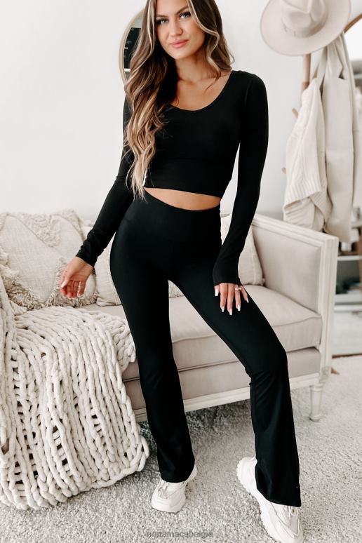 zwart crushing goals hoge taille yoga broek NanaMacs HPTT3352