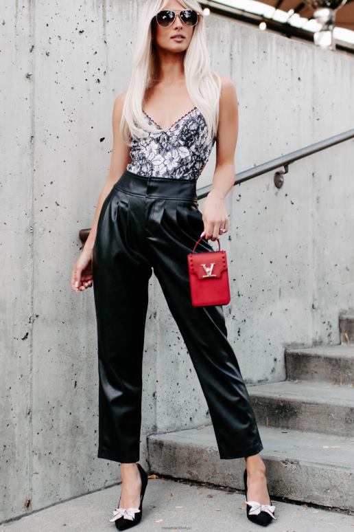 zwart een upping je faux leren broek NanaMacs HPTT3120