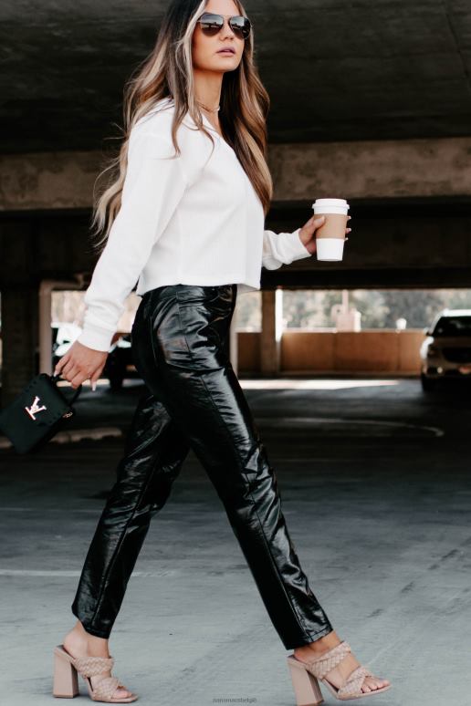 zwart einde discussie plooibroek met rechte pijpen NanaMacs HPTT3121