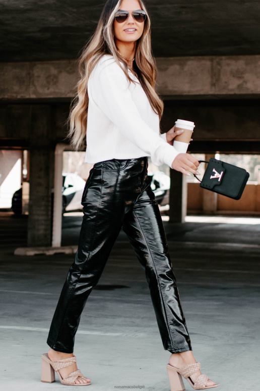 zwart einde discussie plooibroek met rechte pijpen NanaMacs HPTT3121