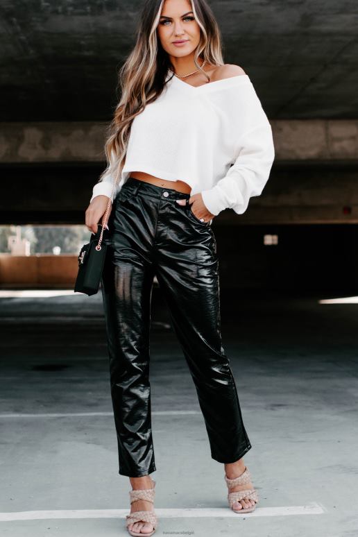 zwart einde discussie plooibroek met rechte pijpen NanaMacs HPTT3121