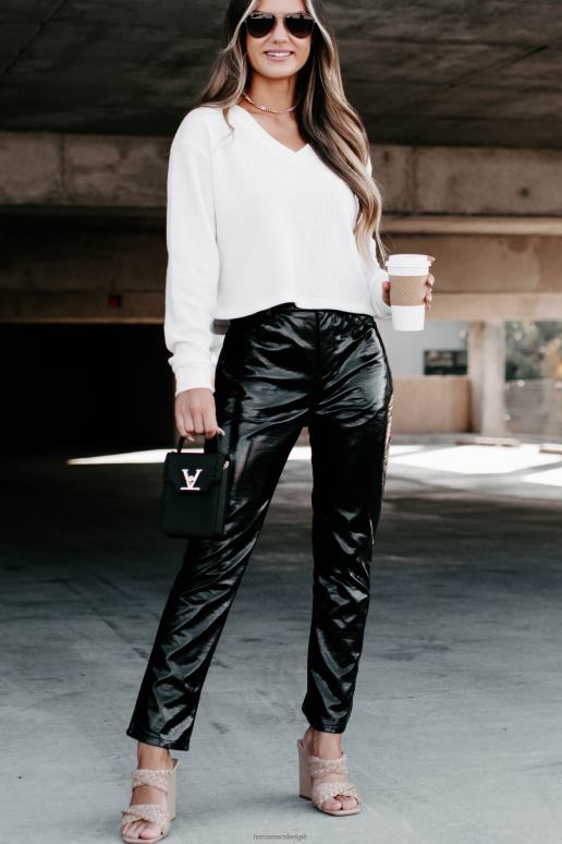 zwart einde discussie plooibroek met rechte pijpen NanaMacs HPTT3121