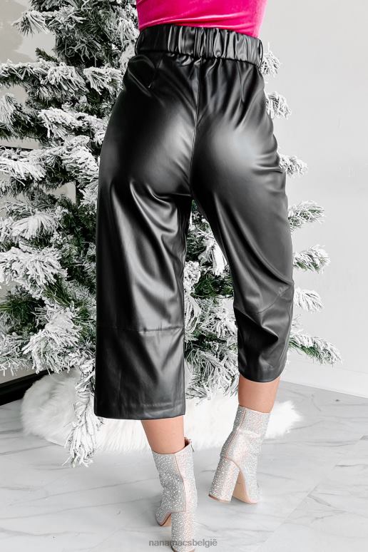 zwart niet je gebruikelijke kunstleren crop-broek NanaMacs HPTT3115