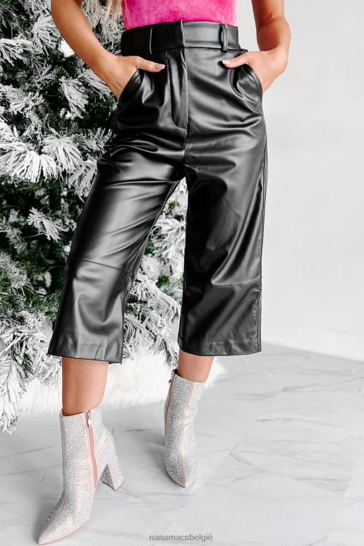 zwart niet je gebruikelijke kunstleren crop-broek NanaMacs HPTT3115