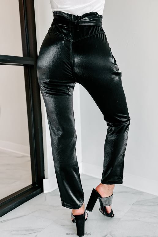 zwart rondspringende paperbag-taillebroek NanaMacs HPTT3116