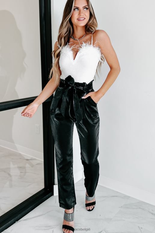 zwart rondspringende paperbag-taillebroek NanaMacs HPTT3116