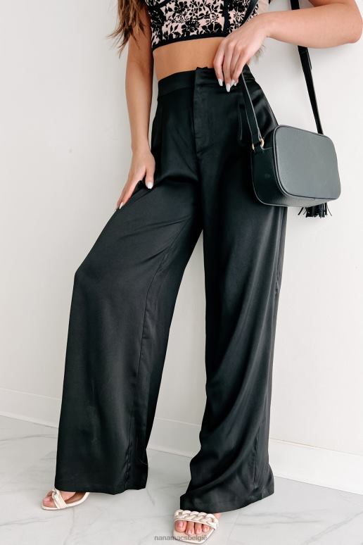 zwart verfijning in zijn beste broek met wijde pijpen NanaMacs HPTT3086