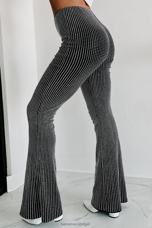 zwart vrijdagavond strass broek met wijde pijpen NanaMacs HPTT3055