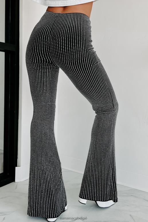 zwart vrijdagavond strass broek met wijde pijpen NanaMacs HPTT3055
