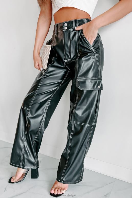 zwart wreck your world cargobroek van imitatieleer NanaMacs HPTT3079