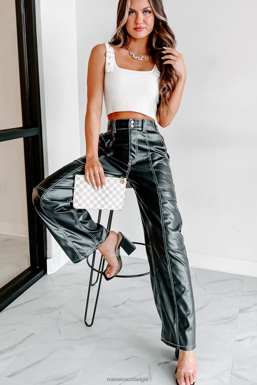 zwart wreck your world cargobroek van imitatieleer NanaMacs HPTT3079