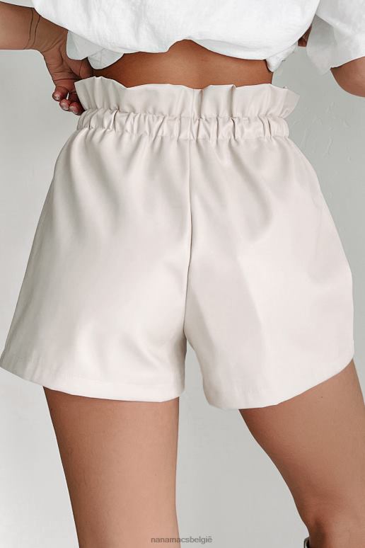 beige wat je bewondert faux lederen shorts NanaMacs HPTT2832