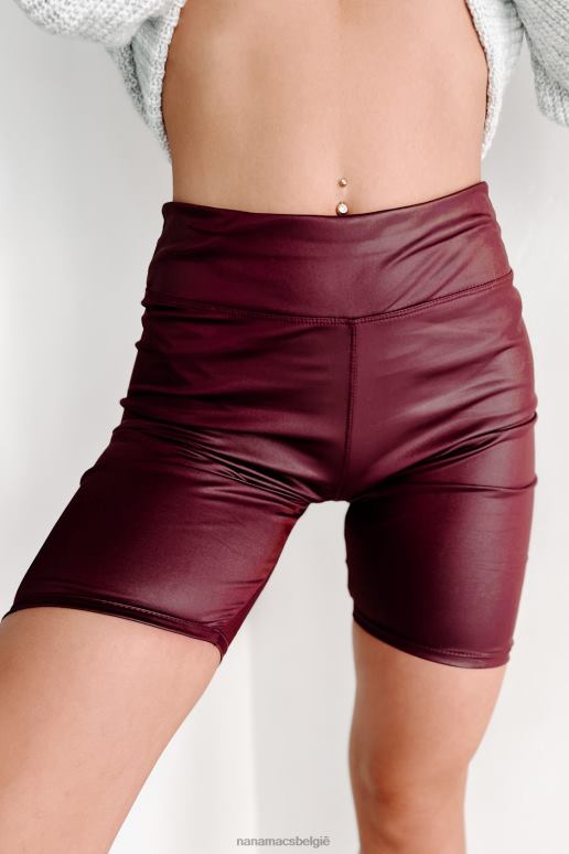 bordeaux ik haat het om haar te zien gaan imitatieleren bikershorts NanaMacs HPTT2808