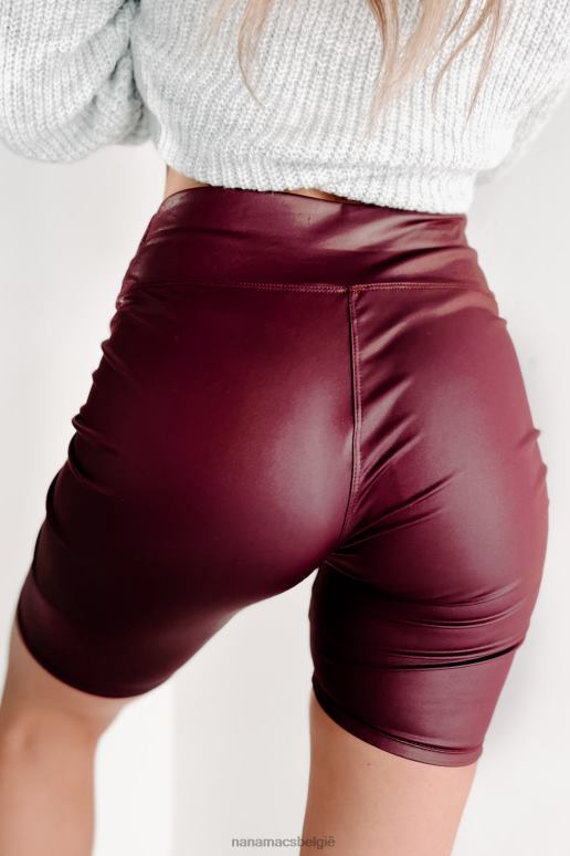 bordeaux ik haat het om haar te zien gaan imitatieleren bikershorts NanaMacs HPTT2808