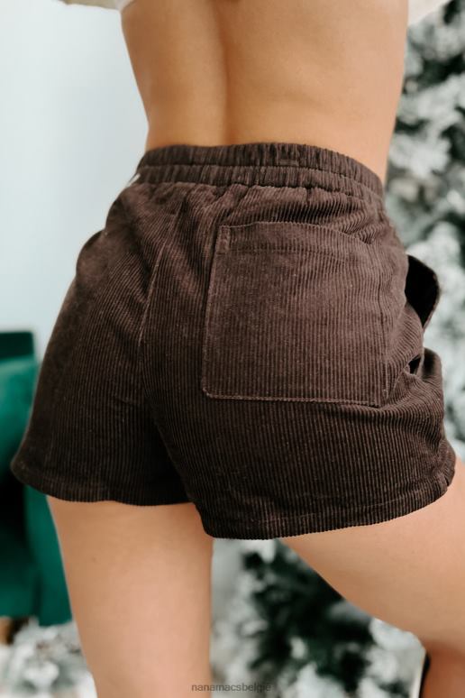donkere chocolade aanvaardbare compromis corduroy shorts NanaMacs HPTT2806