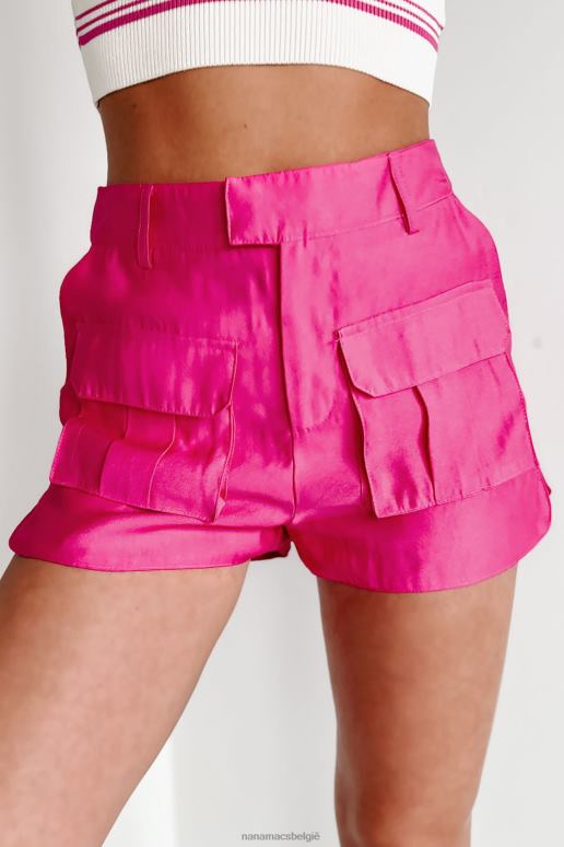 felroze zelfverzekerde energie-short met cargozak NanaMacs HPTT2799