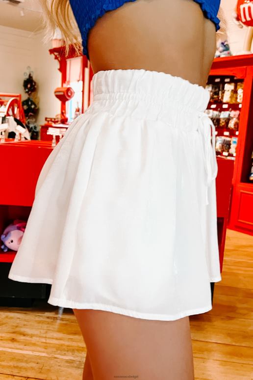 gebroken wit spreading joy satijn elastische taille shorts NanaMacs HPTT2958