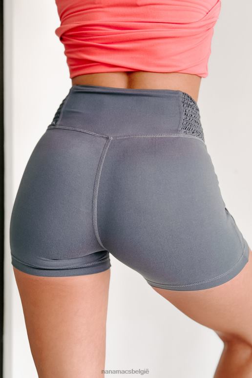 houtskool maak het jezelf comfortabel met gesmokte bikershorts NanaMacs HPTT2742
