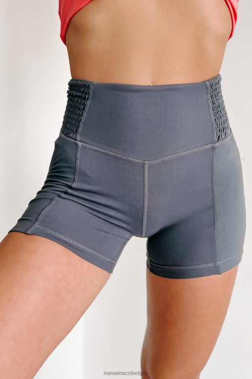 houtskool maak het jezelf comfortabel met gesmokte bikershorts NanaMacs HPTT2742