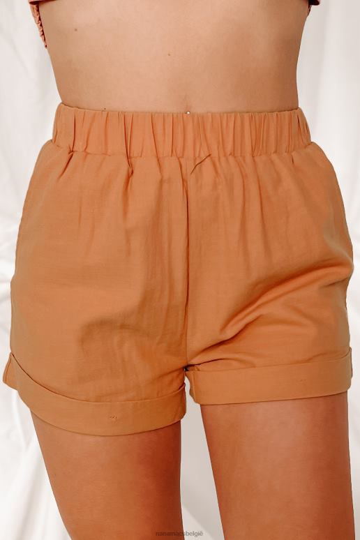 koraal avonturen vooruit katoenen short met boorden NanaMacs HPTT1664