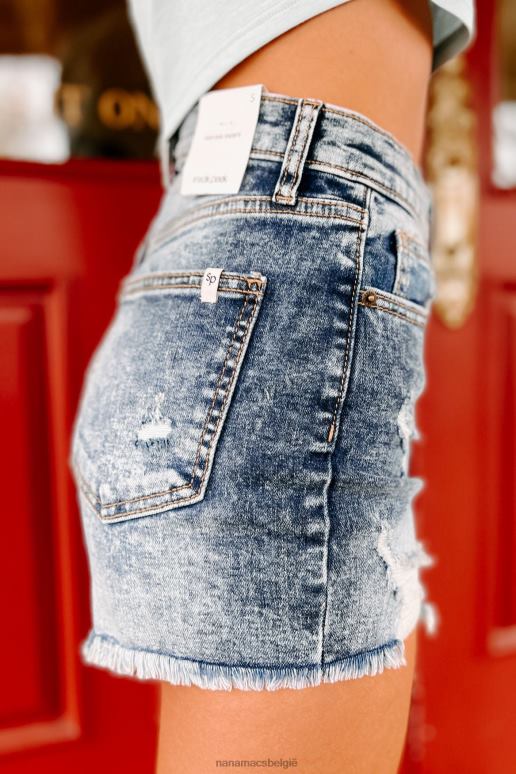 medium donker kinley sneak peek distressed short met hoge taille NanaMacs HPTT2891