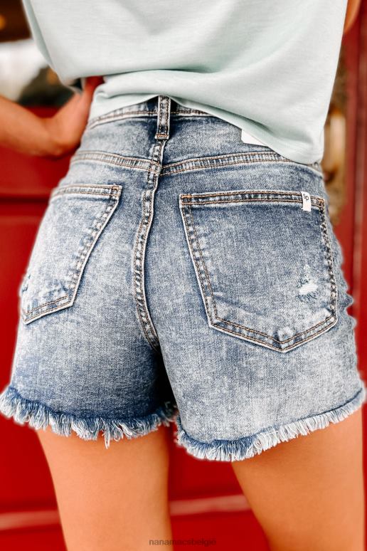 medium donker kinley sneak peek distressed short met hoge taille NanaMacs HPTT2891