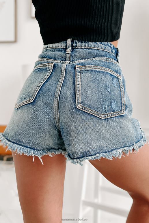 medium je favoriete distressed short met hoge taille NanaMacs HPTT2751