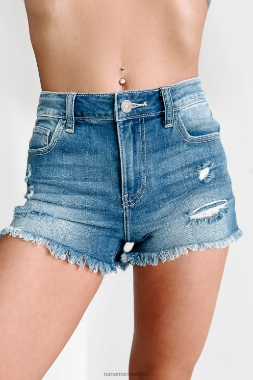 medium zeg nooit nee celloshorts met hoge taille en gerafelde zoom NanaMacs HPTT2871