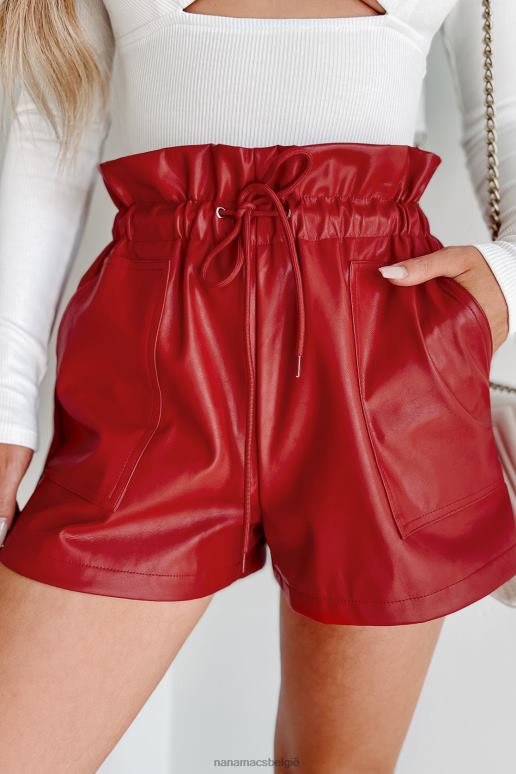 rood wat je bewondert faux lederen shorts NanaMacs HPTT2824
