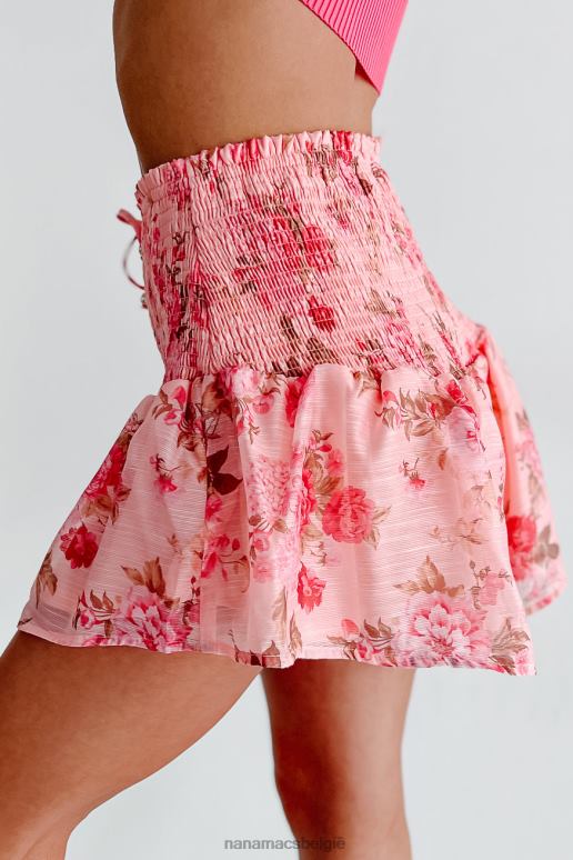 roze multi alledaagse dromen gesmokte bloemenshort NanaMacs HPTT2810