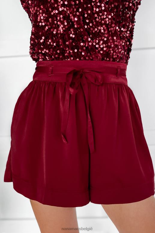 wijn zoet echte satijnen short NanaMacs HPTT2818