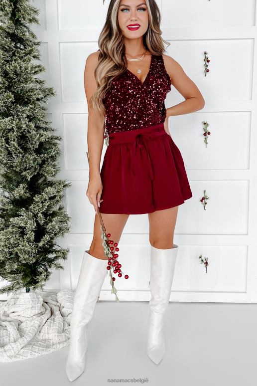 wijn zoet echte satijnen short NanaMacs HPTT2818