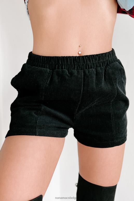 zwart aanvaardbare compromis corduroy shorts NanaMacs HPTT2811