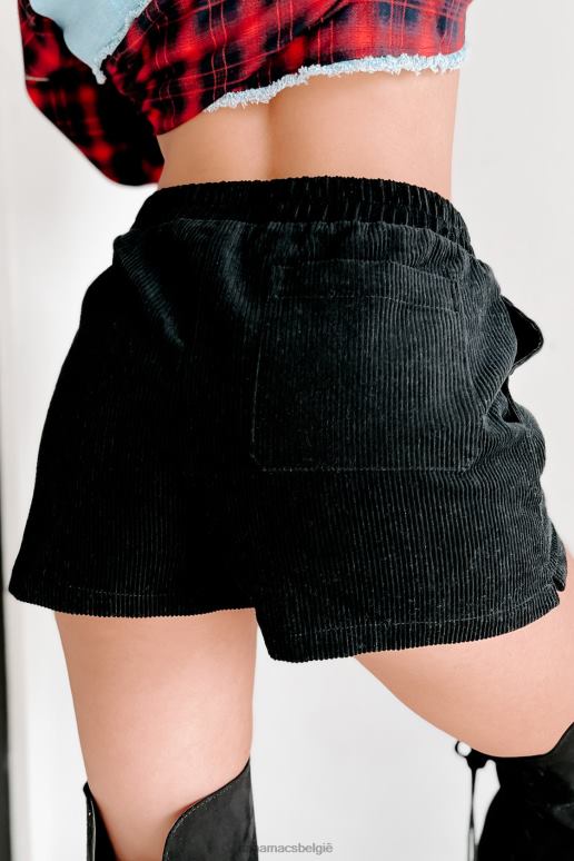 zwart aanvaardbare compromis corduroy shorts NanaMacs HPTT2811