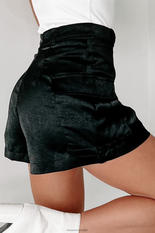 zwart positieve gevoelens satijnen cargoshort NanaMacs HPTT2789