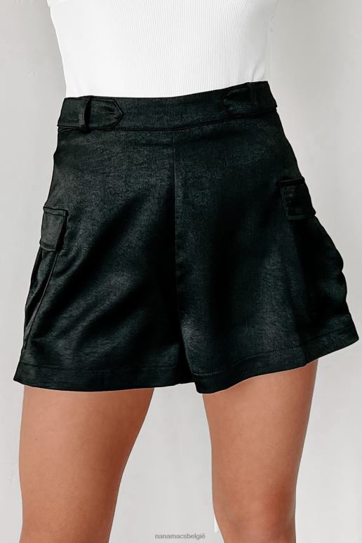 zwart positieve gevoelens satijnen cargoshort NanaMacs HPTT2789