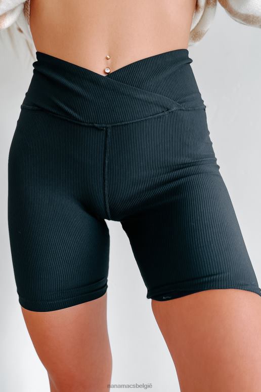 zwart proberen geribbelde bikershorts bij te houden NanaMacs HPTT2777