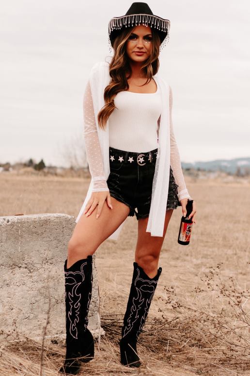 zwart show runner side lace up distressed shorts NanaMacs HPTT2784