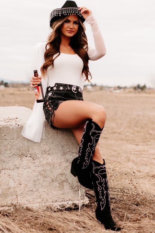 zwart show runner side lace up distressed shorts NanaMacs HPTT2784