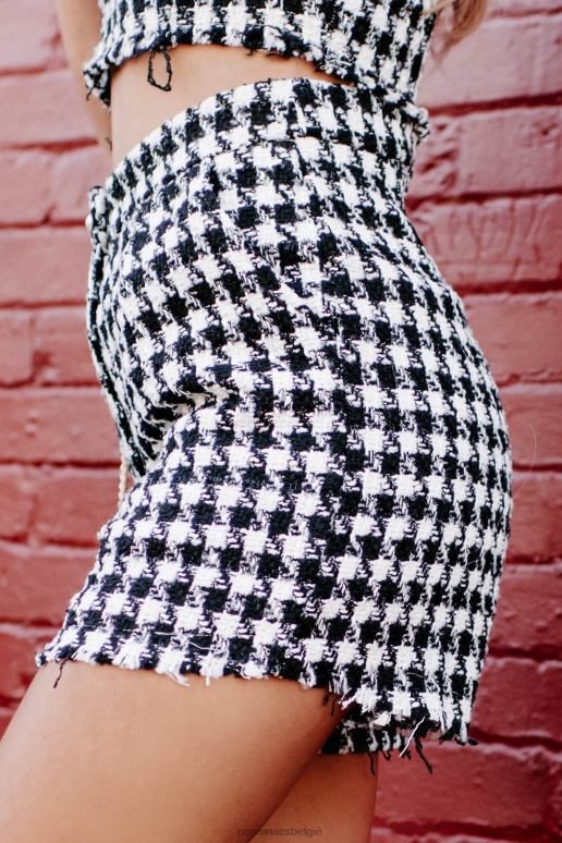 zwart vol chic pied-de-poule short NanaMacs HPTT1648