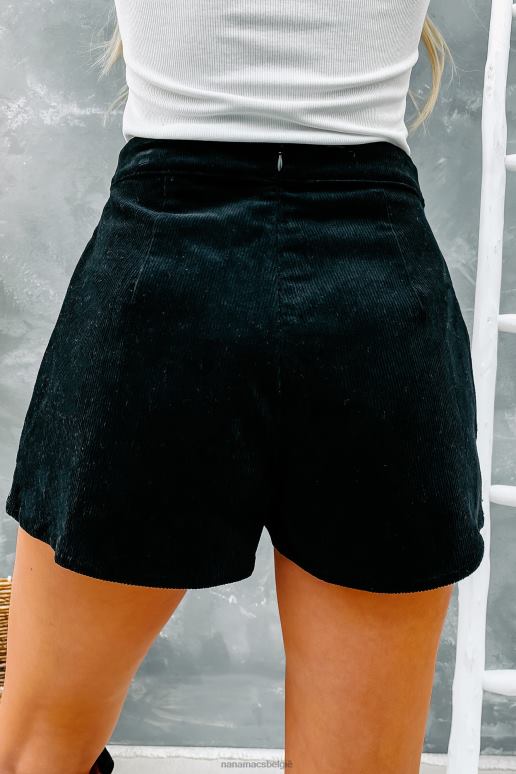 zwart geplooide corduroy skort met verbeterde status NanaMacs HPTT2992