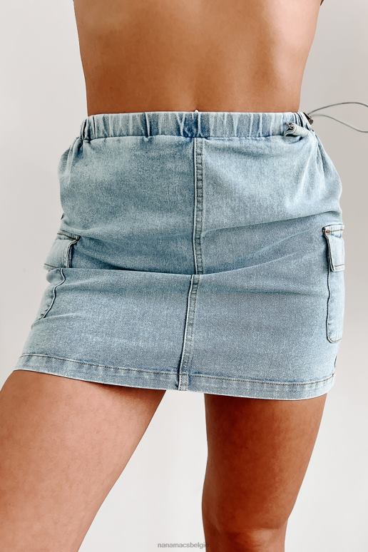 blauw next adventure denim minirok met cargozak NanaMacs HPTT3163