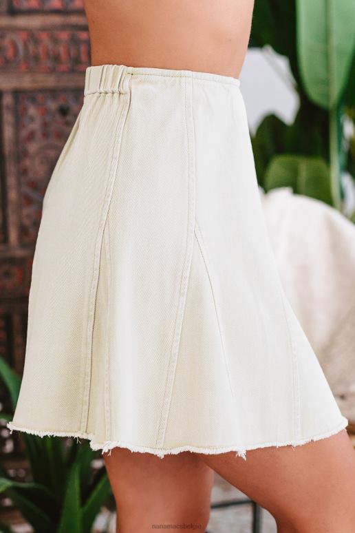 ecru omarm het moment uitlopende spijkerrok NanaMacs HPTT3338