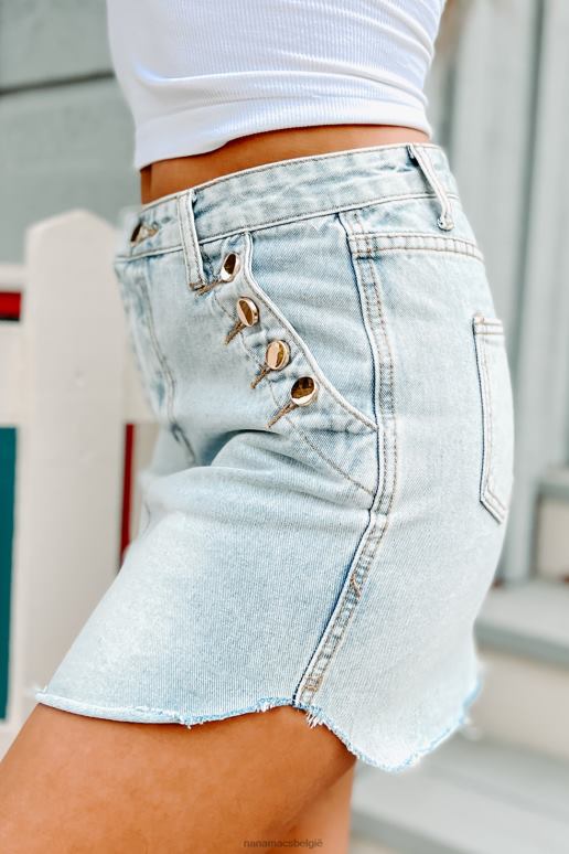licht blijf originele spijkerrok met ronde zoom en knopen NanaMacs HPTT3261