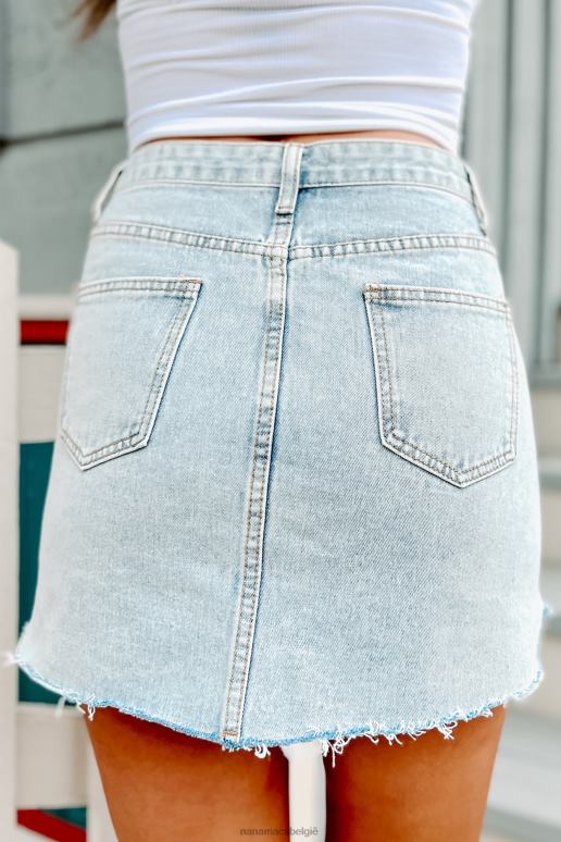 licht blijf originele spijkerrok met ronde zoom en knopen NanaMacs HPTT3261