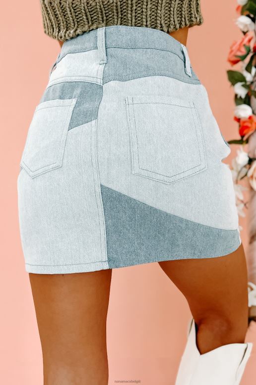 licht denim throwback beauty patchwork spijkerrok NanaMacs HPTT3309