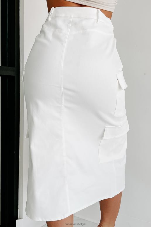 wit hier eindelijk denim midi cargo rok NanaMacs HPTT3159