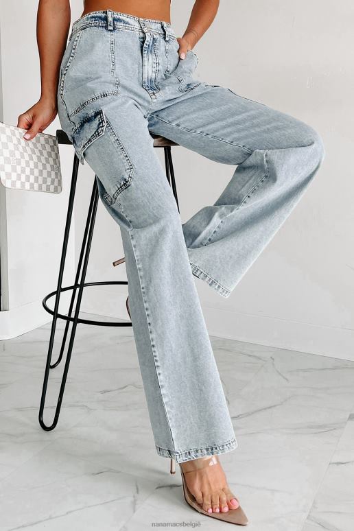 denim landon jeans met hoge taille en wijde pijpen NanaMacs HPTT3135